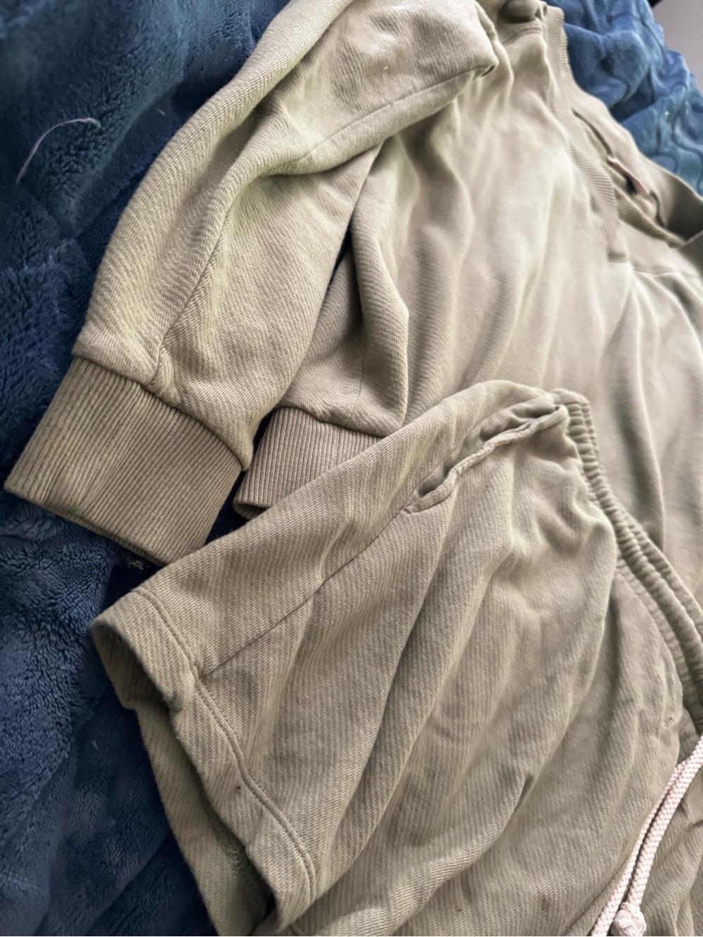 Universal Thread Olive Ribbed Lounge Top and Shorts Set - Picture 2 of 7